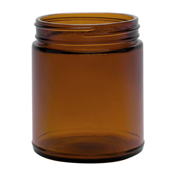 9 oz Amber Straight-Sided Jars 70-400 Finish- Case of 12