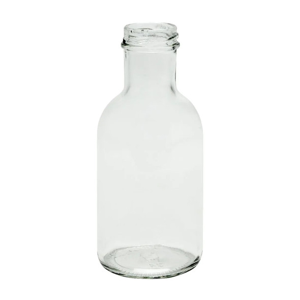 8 oz Clear Glass Woozy Bottles w/ Lined Aluminum Caps & Orifice Reducers