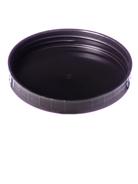 Black PP plastic 110-400 ribbed skirt unlined lid - pack of 16