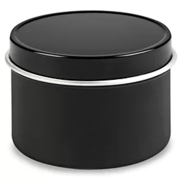 Deep Metal Tins - Round, 2 oz, Solid Lid, Black