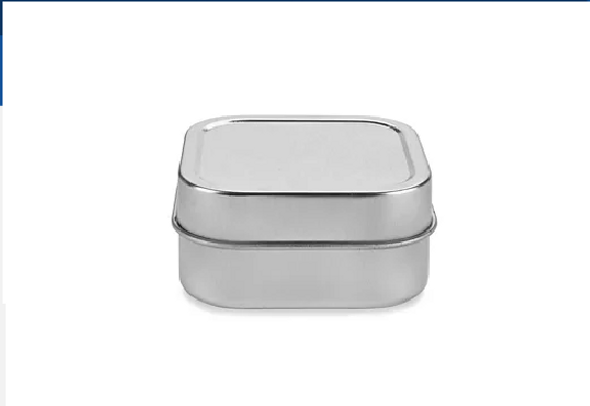 Deep Metal Tins - Square, 2 oz, Solid Lid, Silver-Pack of 48