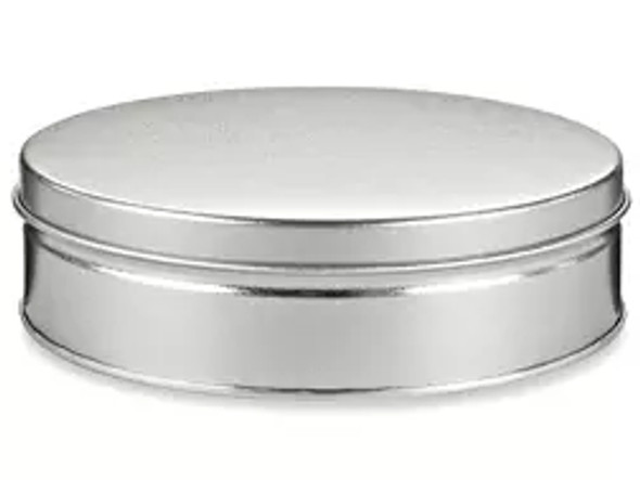 Decorative Tins - 6 x 2", Silver- Pack of 24