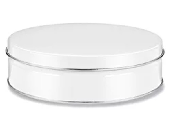 Decorative Tins - 6 x 2", White- Pack of 24