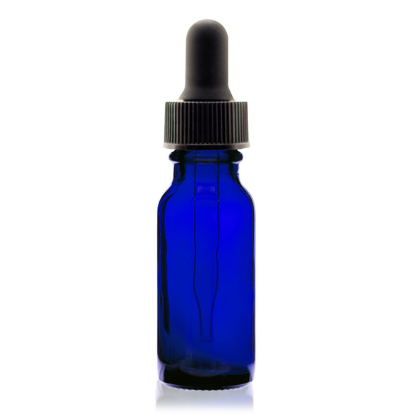 1/2 oz (15ml) Cobalt BLUE Glass Bottle - w/Glass Dropper