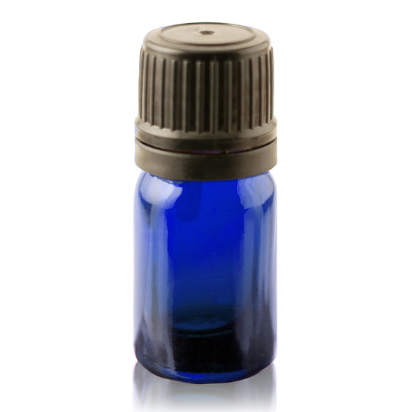 5 ml Cobalt BLUE Euro Dropper Bottles with Black Cap and Inserts- Set of 48