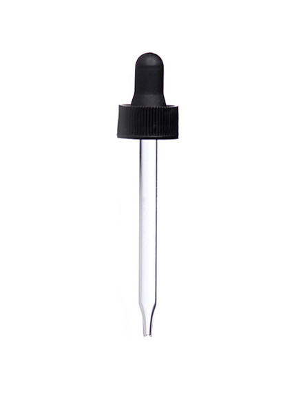 1 oz Black Glass Regular Dropper 20-400 fits 1 oz Bottles