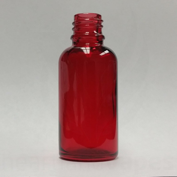 1 oz (30ml) Red Glass Bottle with 20-400 neck finish