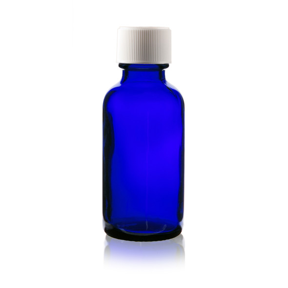 1 oz (30ml) Cobalt BLUE Glass Bottle with Child Resistant Cap