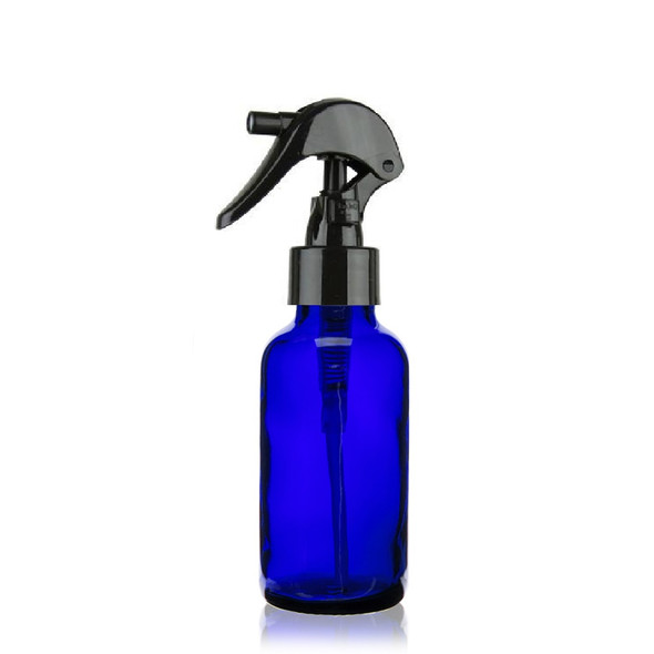 1 oz Cobalt BLUE Glass Bottle w/ Black Mini Trigger Spray