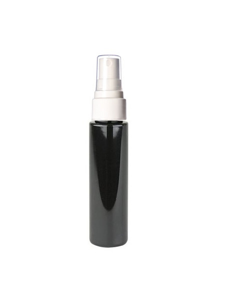 1 Oz (30ml) Black PET Cylinder Bottles with White Fine Mist Sprayer