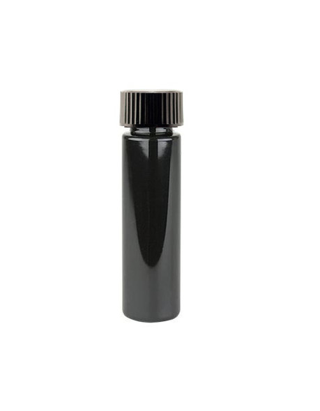 1 Oz (30ml) Black PET Cylinder Bottles with Black Poly Seal Cone Cap