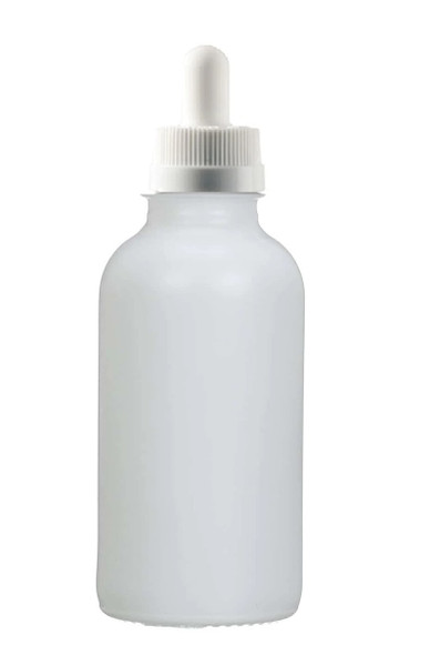1 Oz Matt White Glass Bottle w/ White Child Resistant Calibrated Dropper