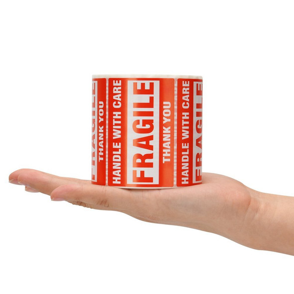 ZiKON, 2 Rolls Fragile Tapes - 2"x3" Handle With Care Stickers Thank You Shipping Labels - 1000 Labels