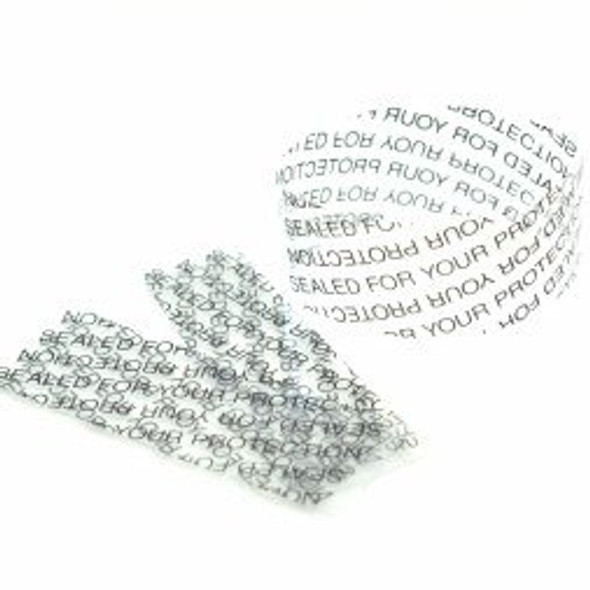 48x28 Clear PVC perforated shrink band with print safety seal- pack of 250 fits 1, 2 and 4 oz bottles