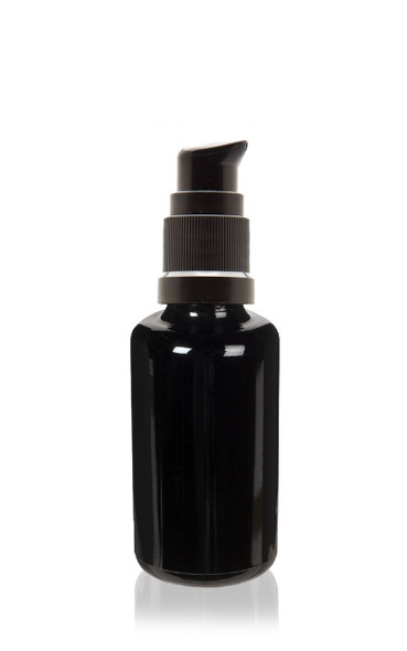 30 ml (1 fl oz)Ultra violet Glass Bottle w/ Black Treatment Pump- Set of 88