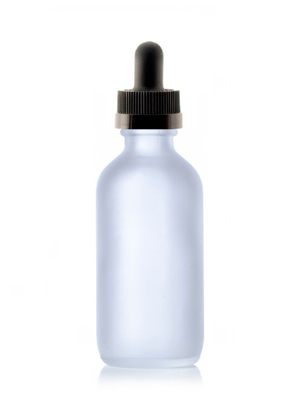 4 Oz Frosted Glass Bottle w/ Black Child Resistant Dropper