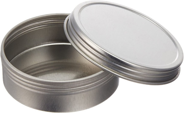 Deep Metal Tins - Round, 1 oz, Solid Lid, Silver