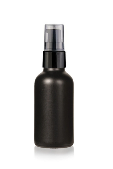 4 Oz Matt Black Glass Bottle  w/ Black Treatment Pump