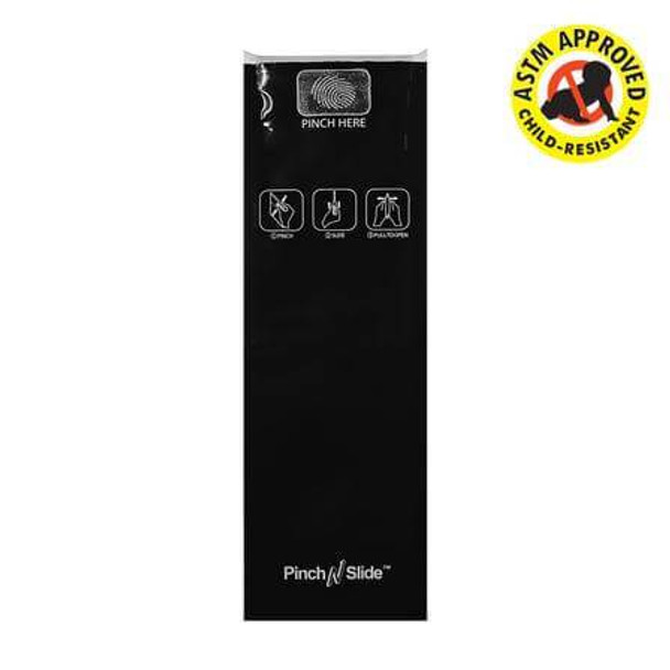 Pinch N Slide Child Resistant Mylar Bags - Black - Fits 2-3g - 2.4" x 7.2" 250 Count