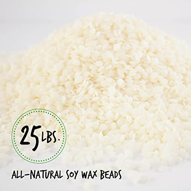American Soy Organics- 25 lb of Freedom Soy Wax Beads for Candle Making – Microwavable Soy Wax Beads – Premium Soy Candle Making Supplies