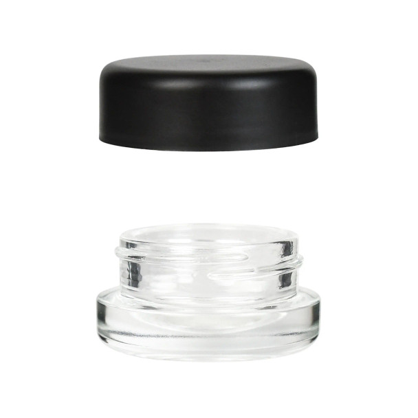 7ml Child Resistant Glass Jar w/ Black Cap- 1 Gram- 320 Count