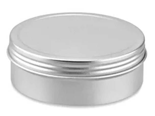 Screw-Top Metal Tins - 4 oz, Shallow, Silver- Pack of 48