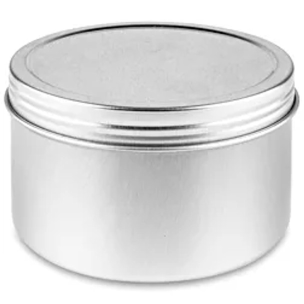 Screw-Top Metal Tins - 8 oz, Deep, Silver- Pack of 48 Screw-Top Metal Tins - 8 oz, Deep, Silver- Pack of 48