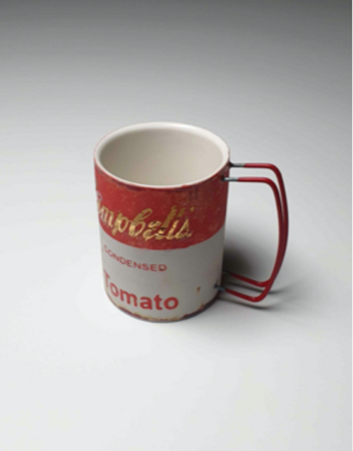 Retro Campbell Soup Mug in Red, Handmade by Artist Hyun Sang Hwa