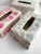 hacocco collection. Cartonnage tissue box with Japanese premium embroidered fabrics by artist