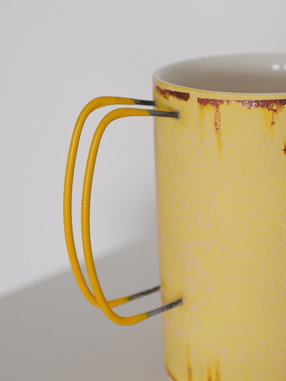 Retro Fragile Mug in Yellow, Handmade by Artist Hyun Sang Hwa