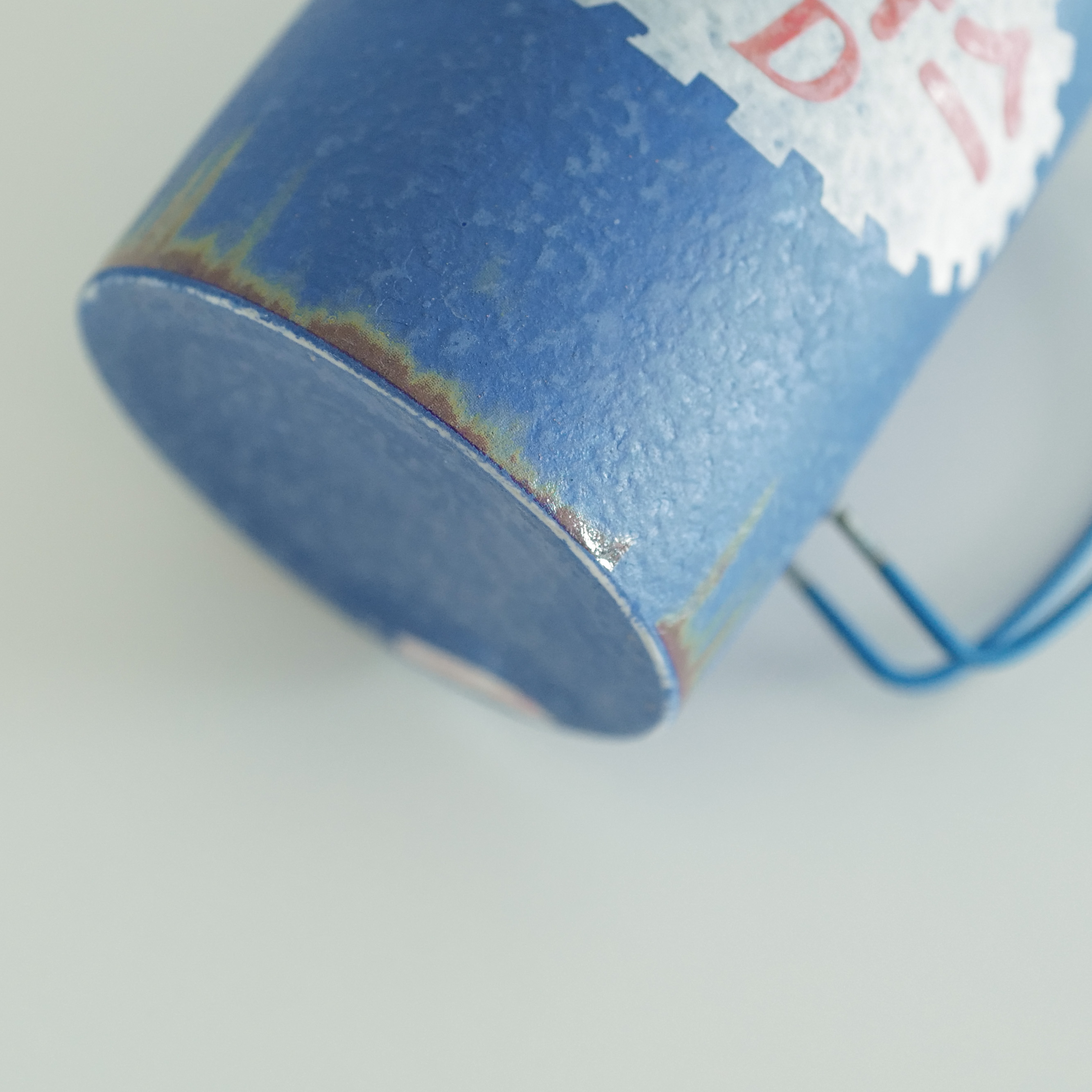 Retro Bacchus Mug in Blue, 박카스 Handmade by Artist Hyun Sang Hwa