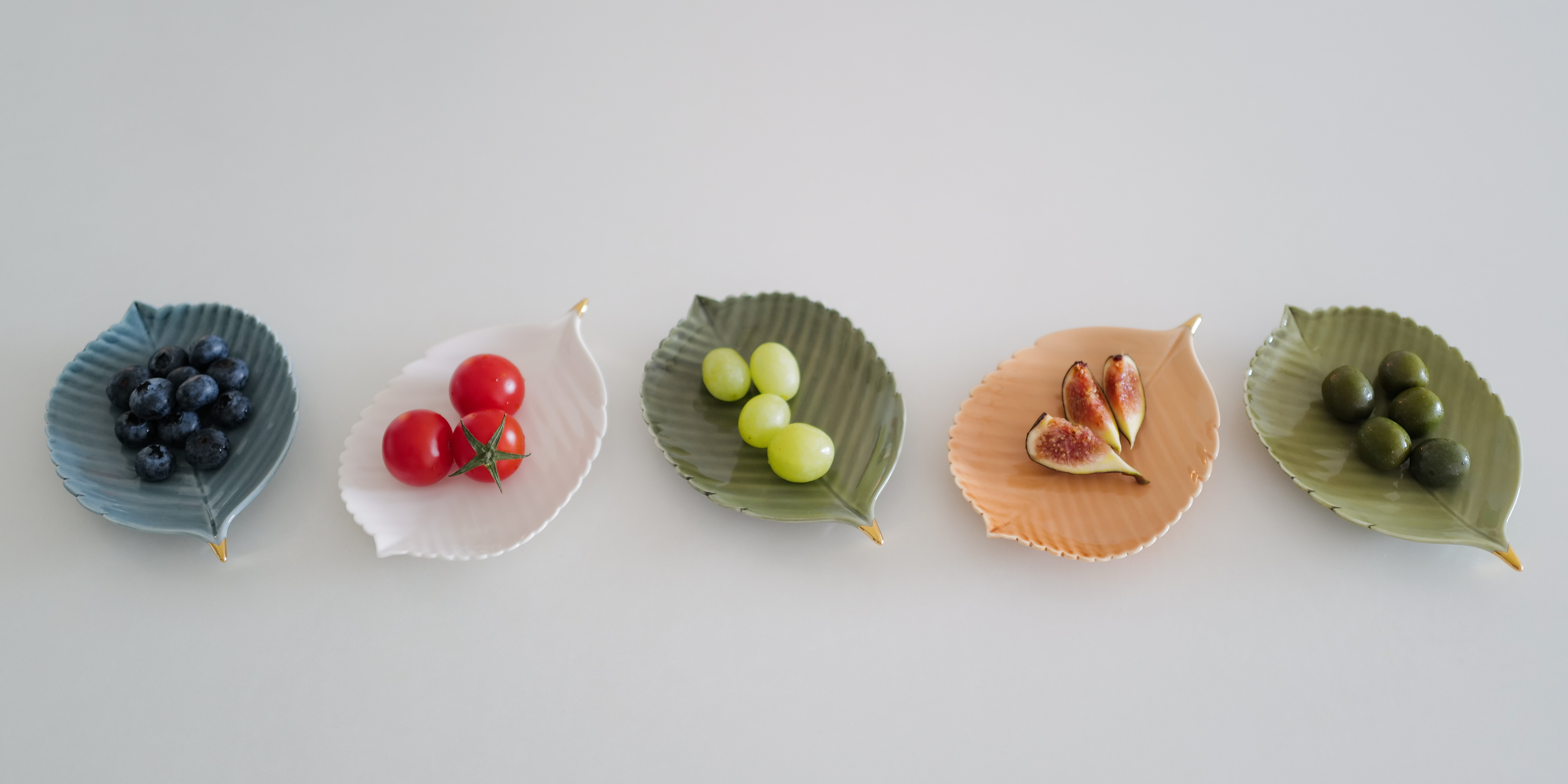 Cherry  Leaf Plate, Ceramic Botanic Garden