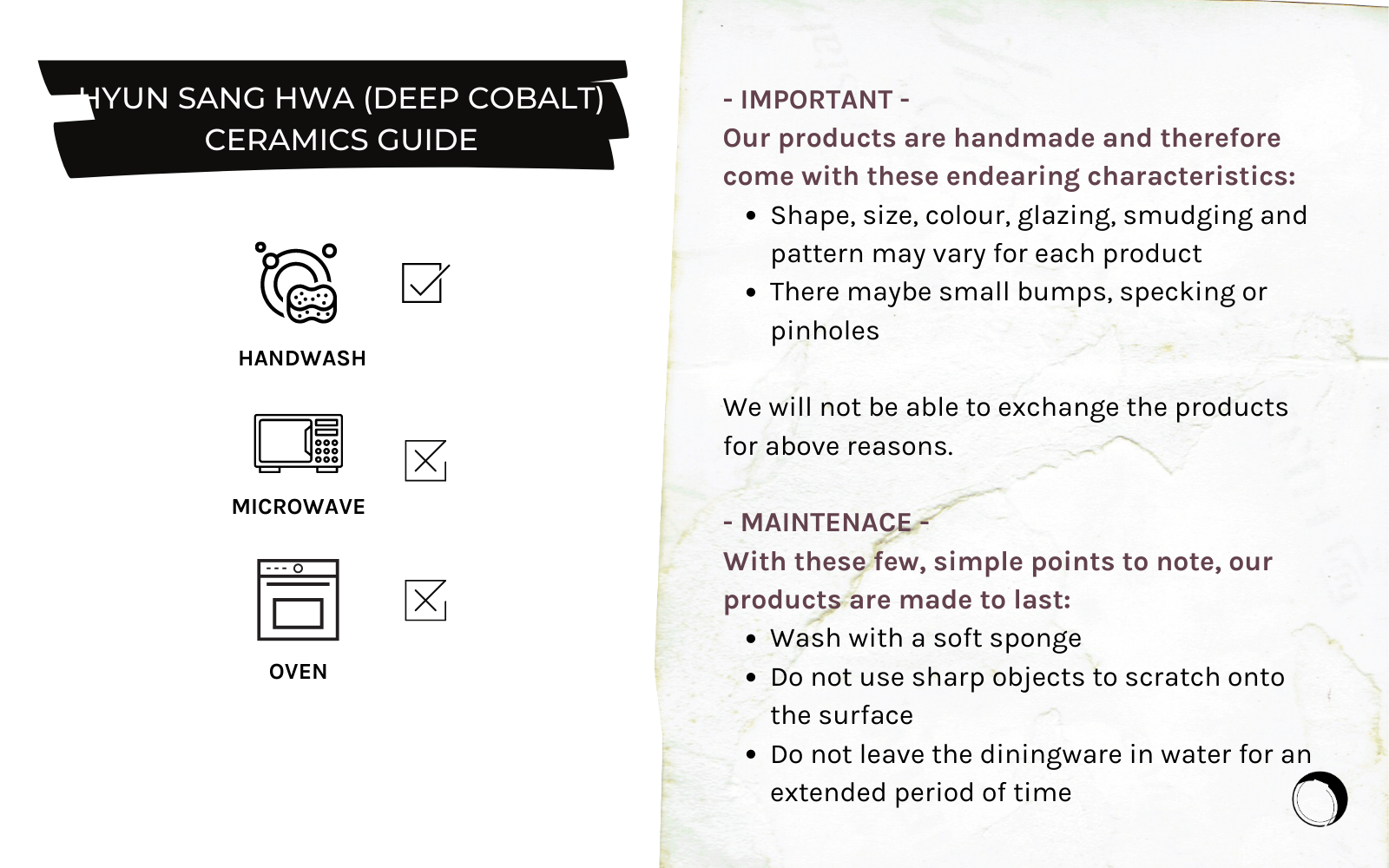 Hyun Sang Hwa Ceramics Product Guide