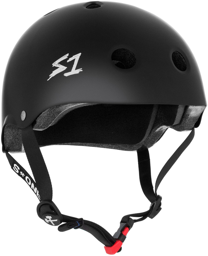 Black Matte Roller Skate Helmet S1 Mini Lifer 3/4 view.
