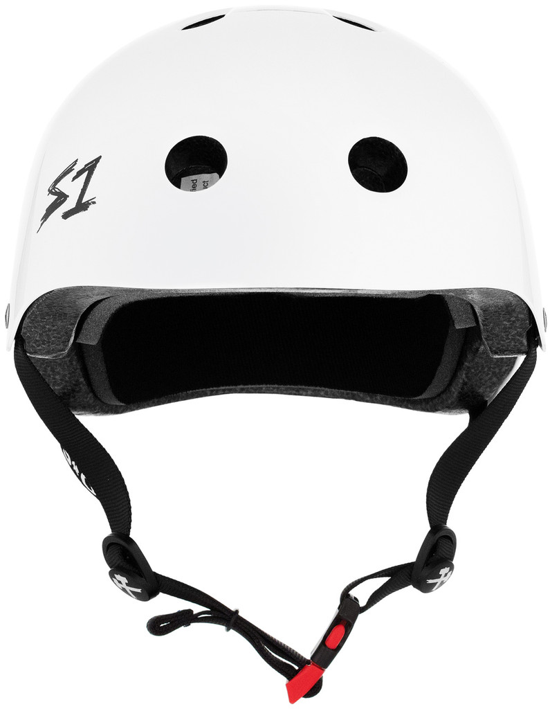 White Gloss Scooter Helmet S1 Lifer front view.

