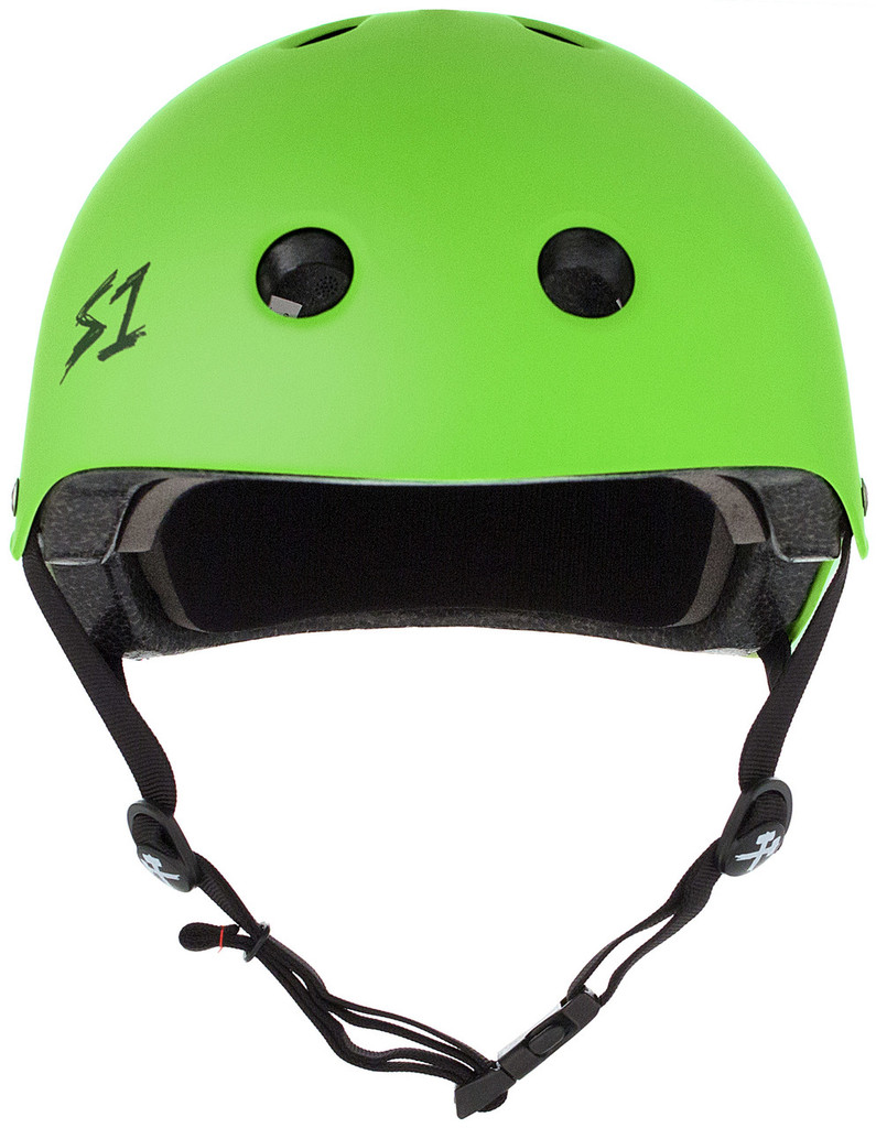 Bright Green Matte Roller Skate Helmet S1 Lifer front view