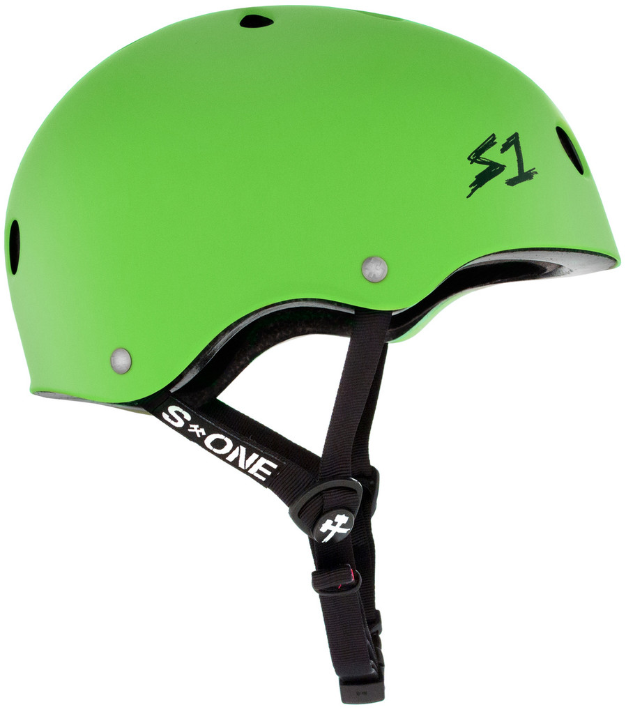 Bright Green Matte Scooter Helmet S1 Lifer side view