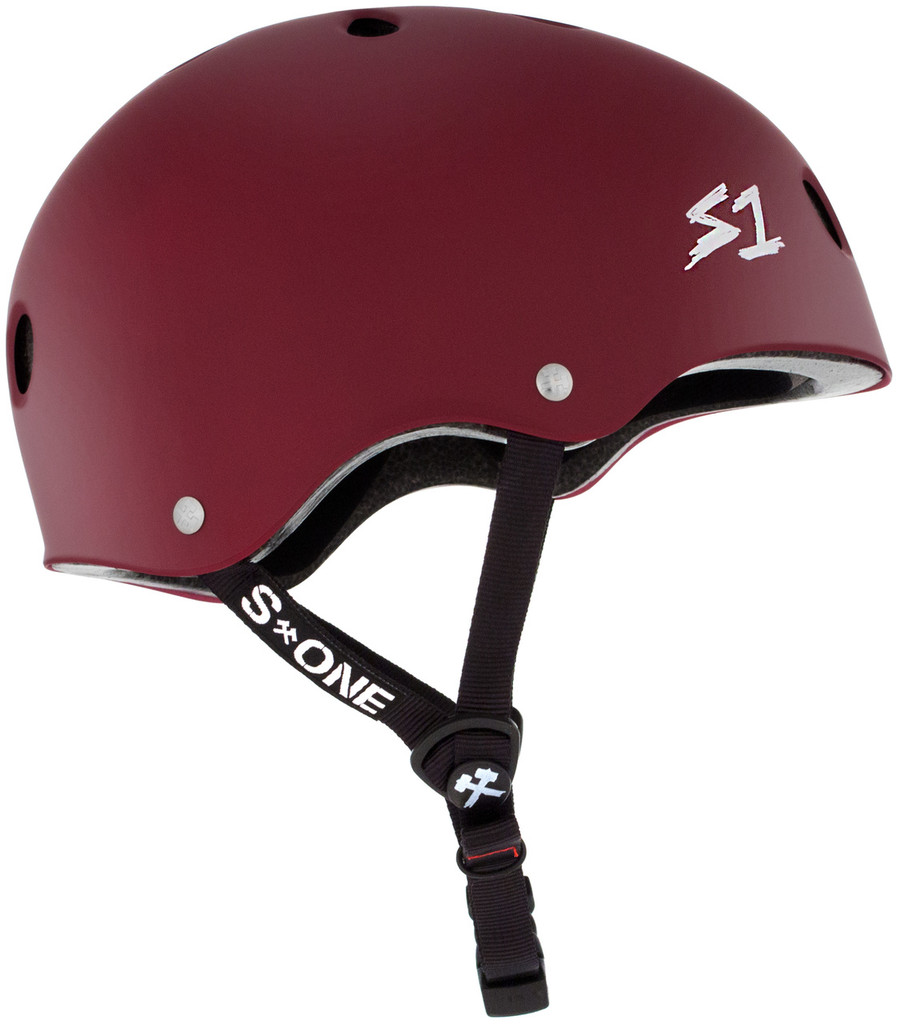 Maroon Matte Scooter Helmet S1 Lifer side view.
