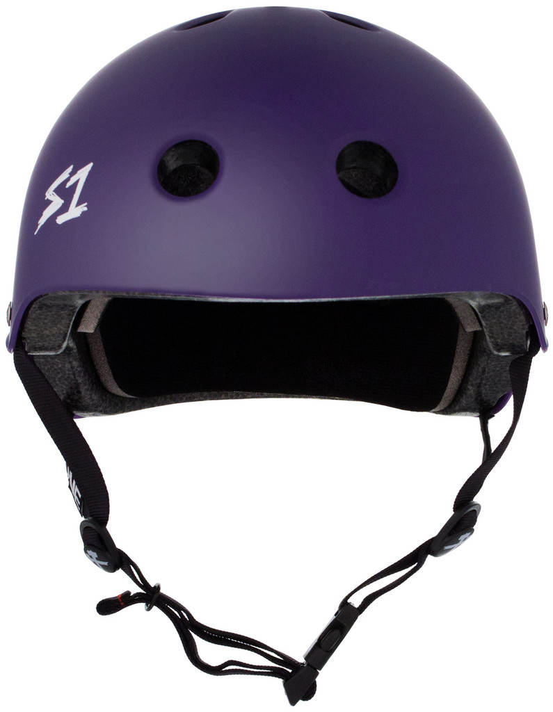 Purple Matte Bike Helmet S1 Lifer front view.