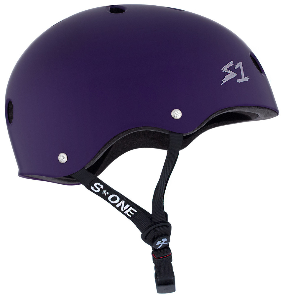 Purple Matte Skate Helmet S1 Lifer side view.
