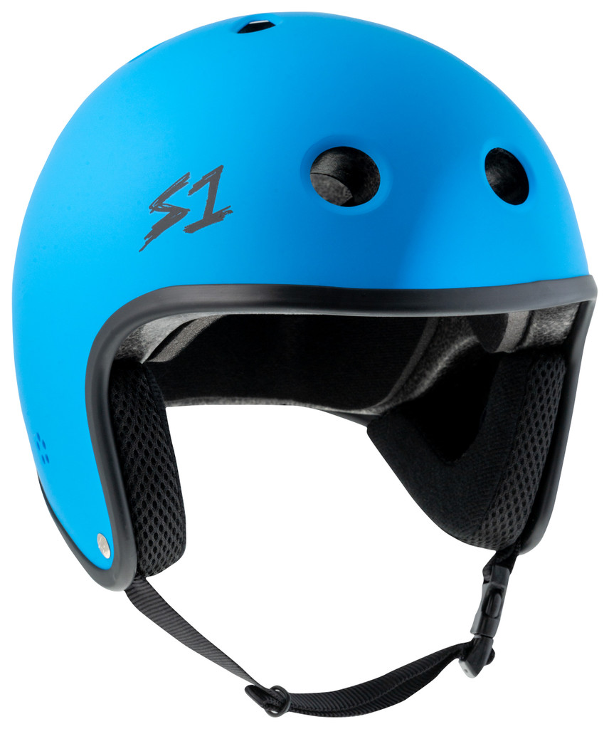 Cyan Matte Skate Helmet S1 Retro Lifer front view.