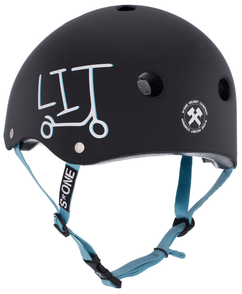 Black Matte LIT UNDIALED Scooter Helmet S1 Lifer rear 3/4 view