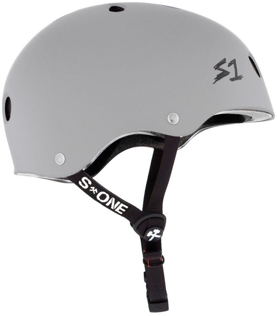 Light Grey Matte Bicycle Helmet S1 Lifer side view.