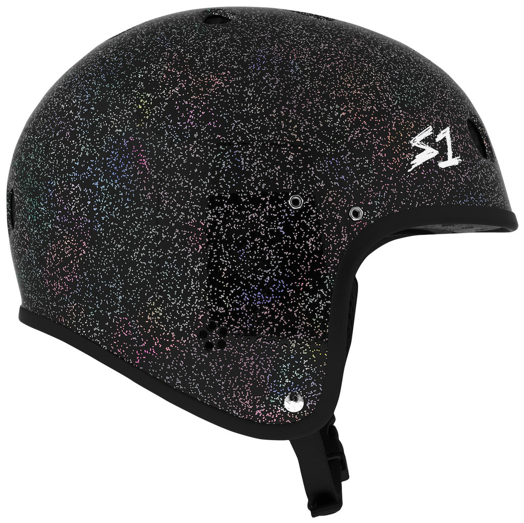 S1 Retro Lifer E-Helmet Black Glitter Side