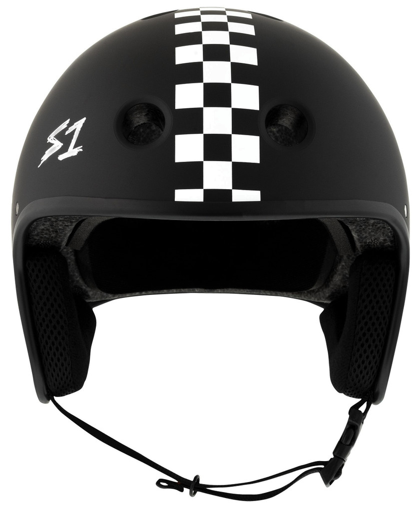 S1 Retro Lifer E-Helmet Black Matte Check Front