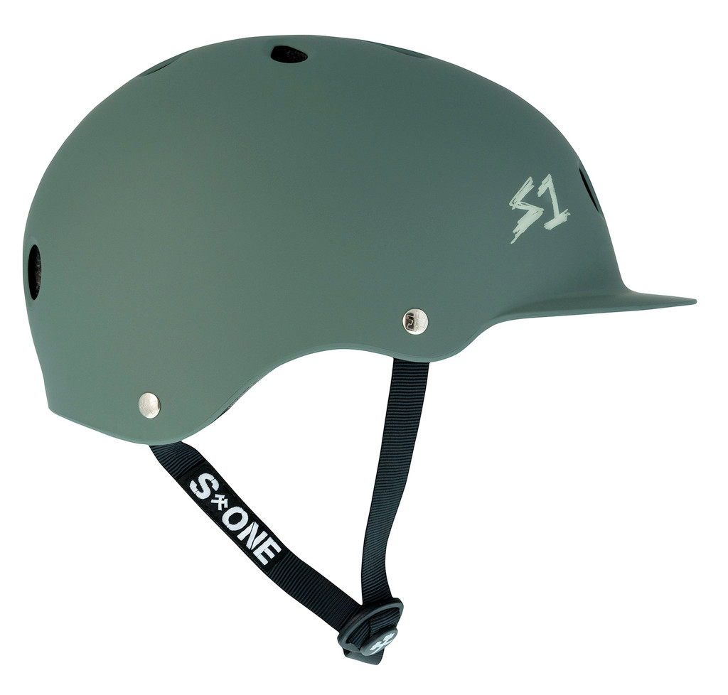 S1 Lifer Brim Scooter Helmet Ambush Green Side view