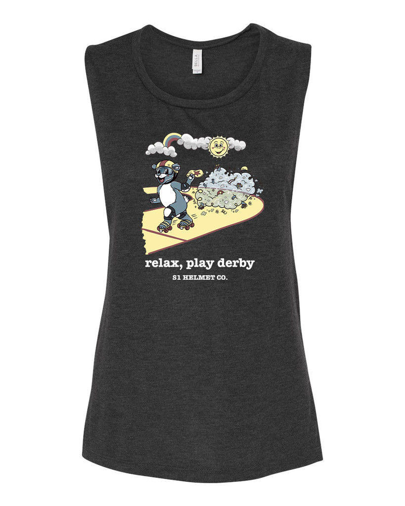 S1 HELMET CO - RELAX PLAY DERBY-  FLOWY SCOOP MUSCLE TANK
