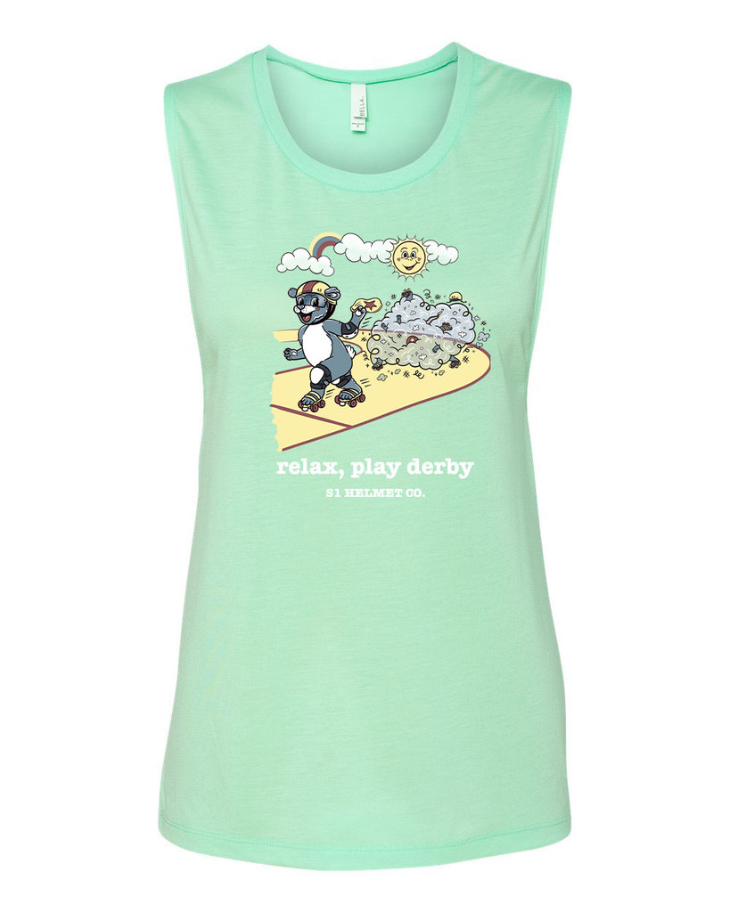 S1 HELMET CO - RELAX PLAY DERBY-  FLOWY SCOOP MUSCLE TANK