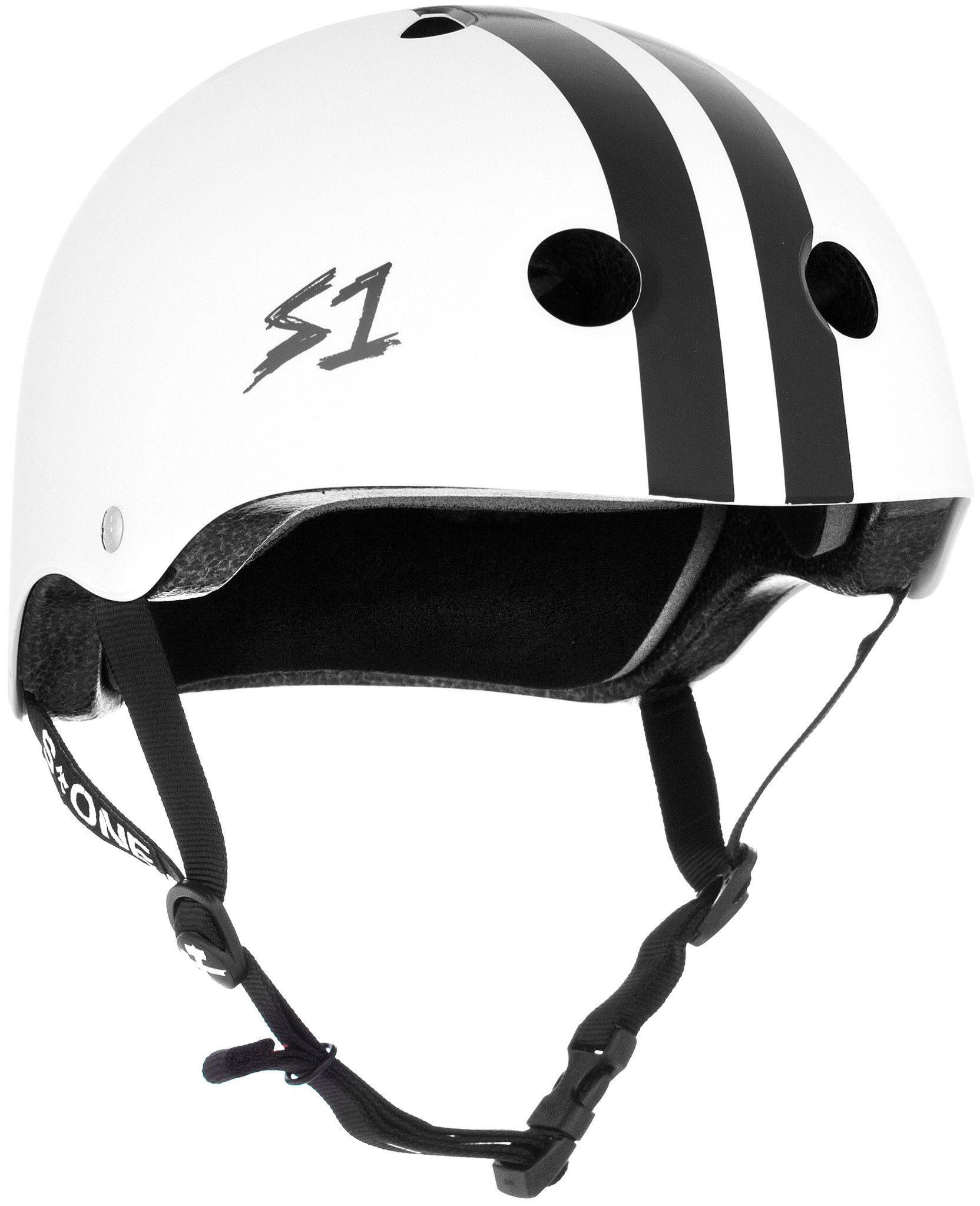 LIFEMANIA LM SERIES S/S TEE（WHITE） M White Black Stripes Helmet | Skate Helmet | Bicycle Helmet