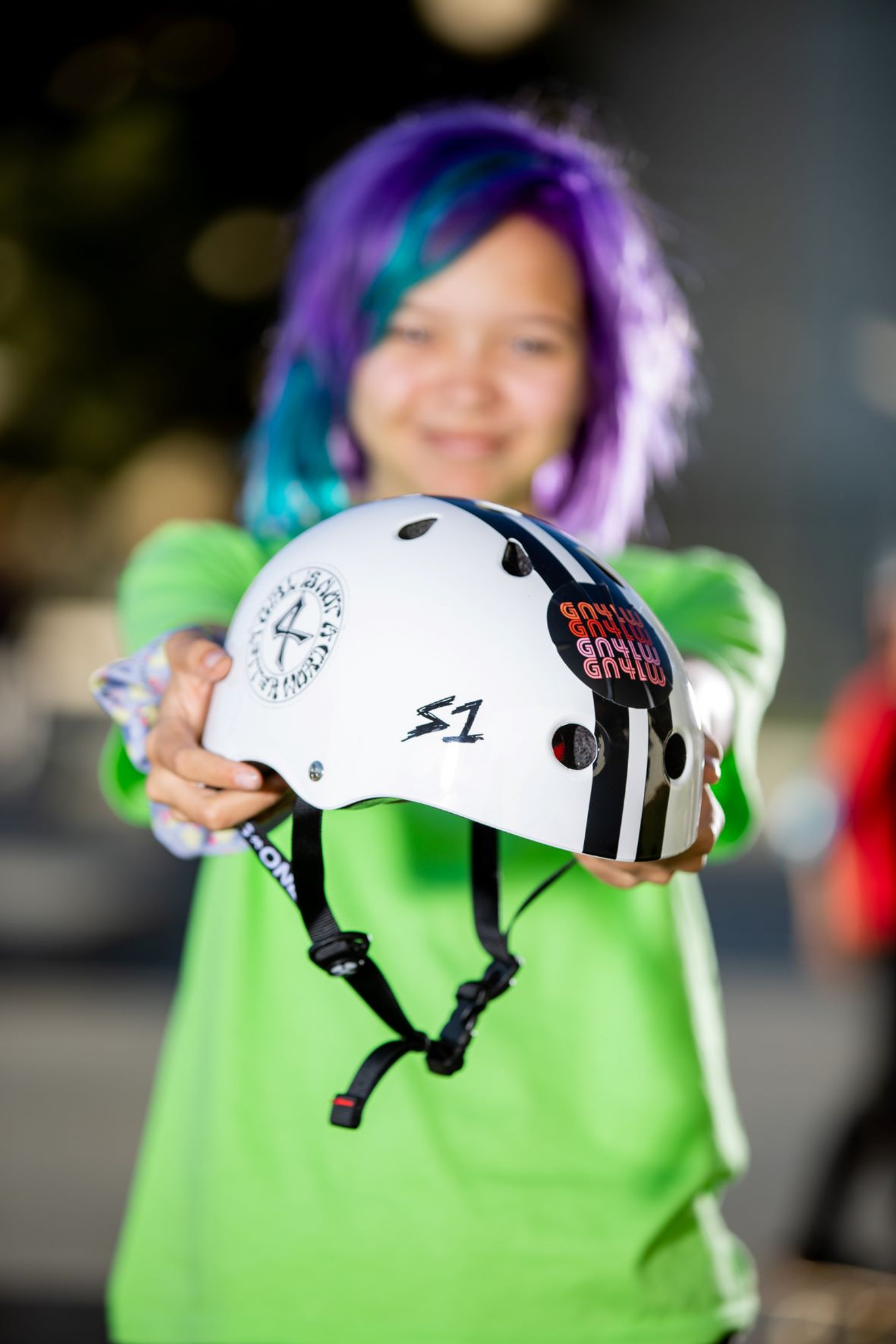 White Black Stripes Helmet | Skate Helmet | Bicycle Helmet